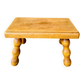 Vintage turned wooden foot stool/step stool