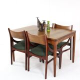 Extendable rectangular dining table in rosewood 'Emmedingen'