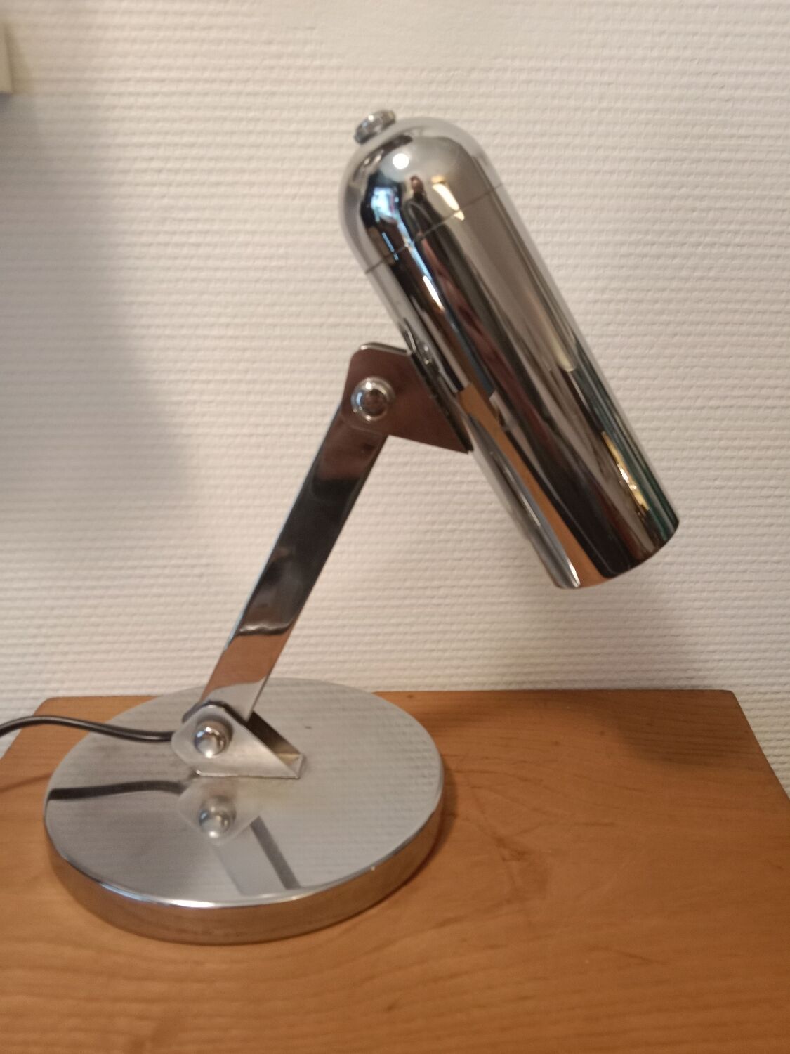 Chrome articulated desk lamp