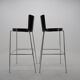 Midcentury chrome and wood bar stools by Ton, Czechoslovakia, 1980s