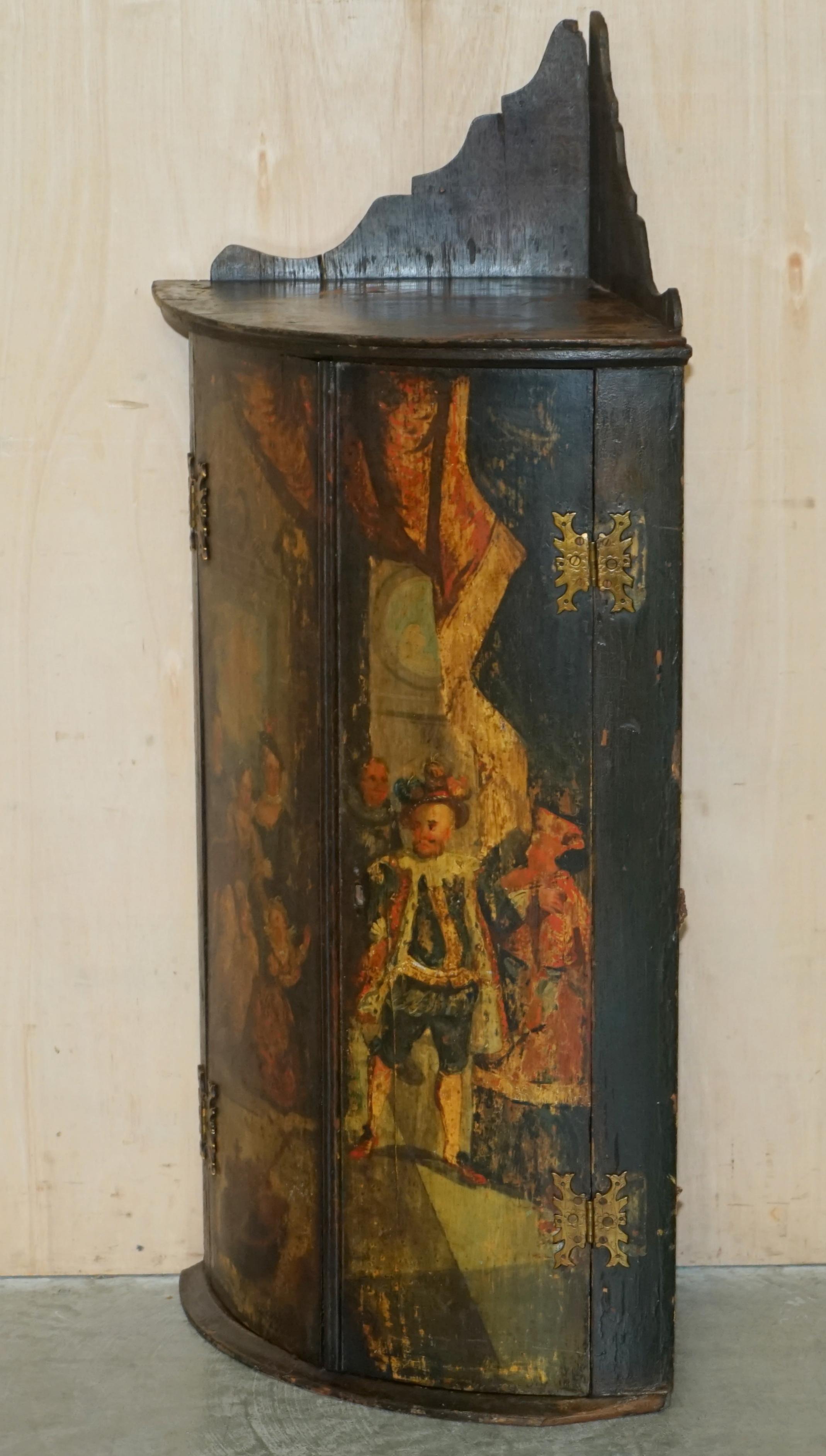 Pair of polychrome corner cabinets George I circa 1700