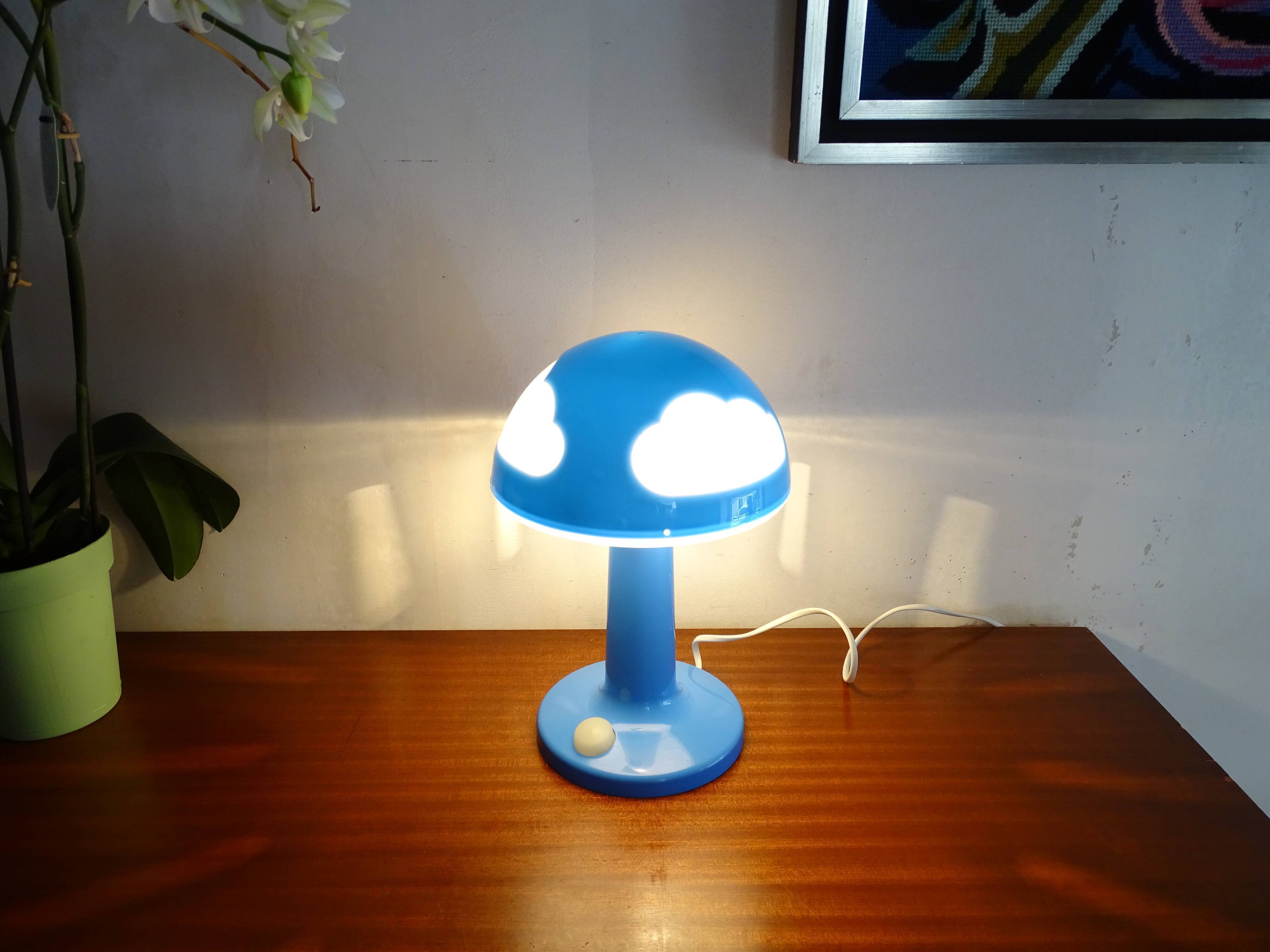 Mushroom lamp cloud IKEA Skojig blue vintage design