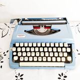 Machine à écrire portable vintage bleue fonctionnelle Nogamatic 400