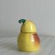 Yellow ceramic pear-shaped salt shaker