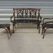 Salon Baumann, 1910, banquette, fauteuil et chaise bistrot