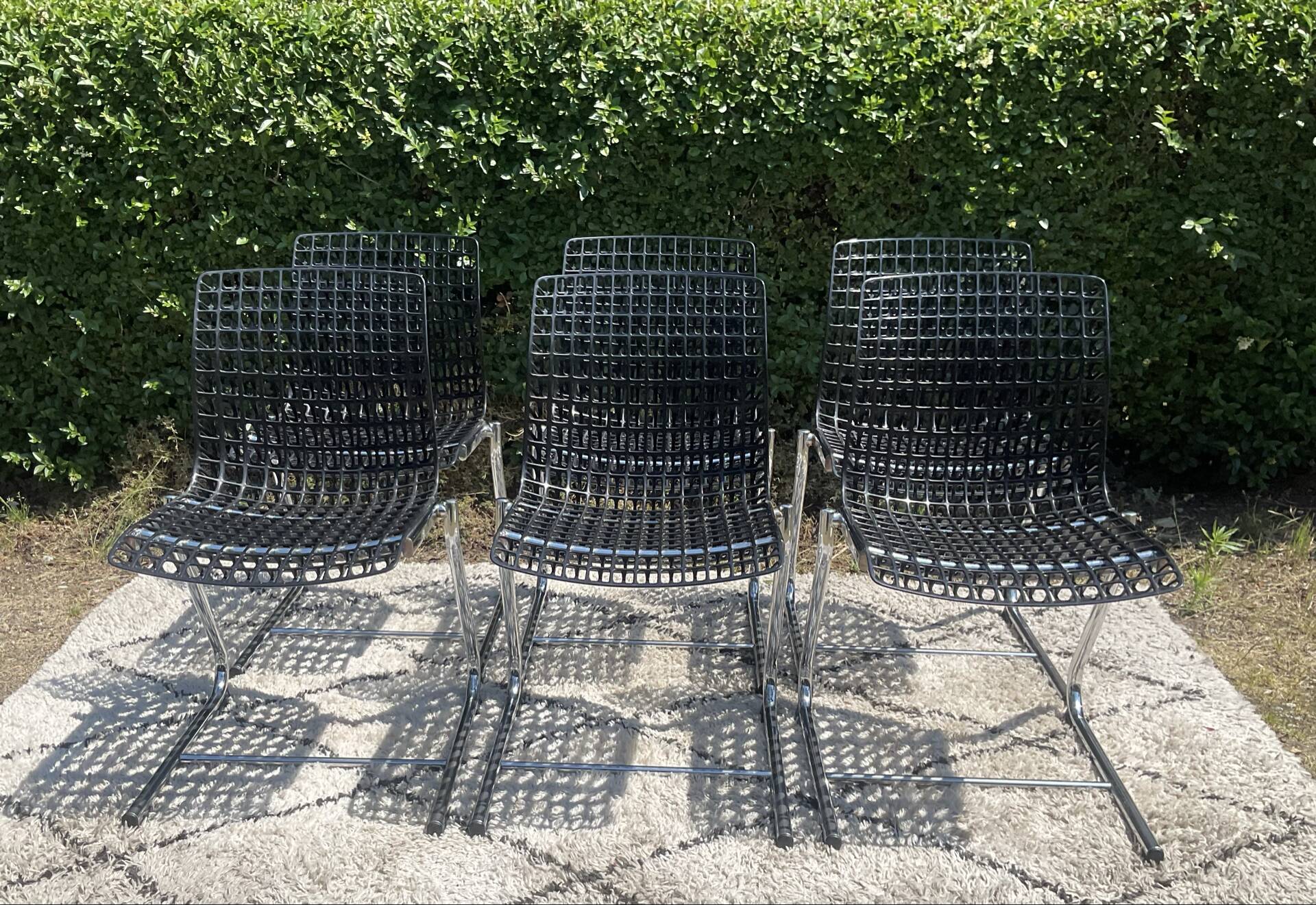 Série de 6 chaises « Moiré » par Ton Haas