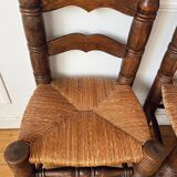 Pair of rustic chairs in the style of Charles Dudouyt.