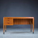 Asymmetrical Mid-Century Teak Desk with Bar, 1960s