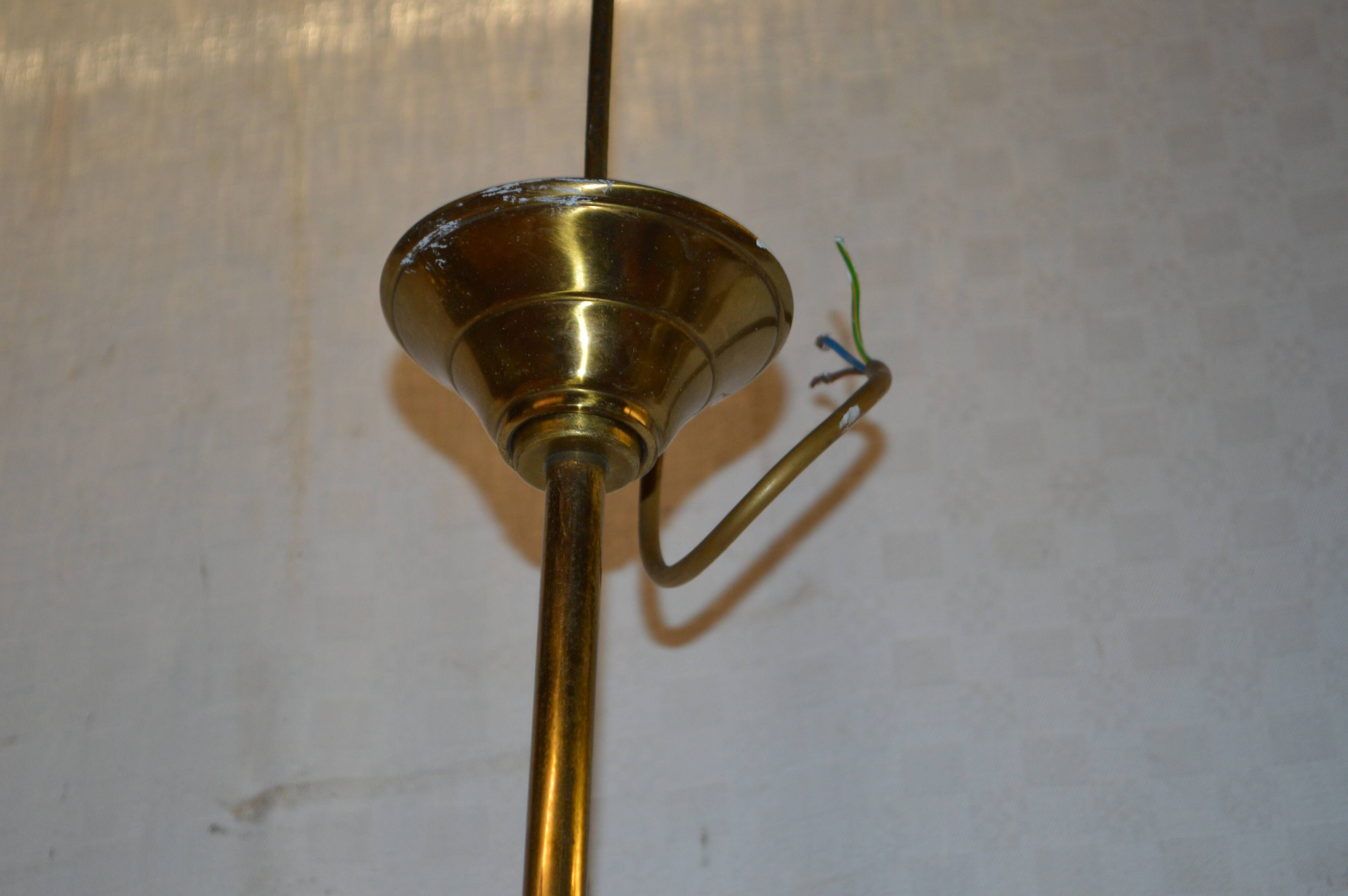 Lustre bouillotte en fer et laiton