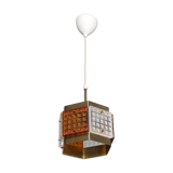 Vintage brass and glass suspension