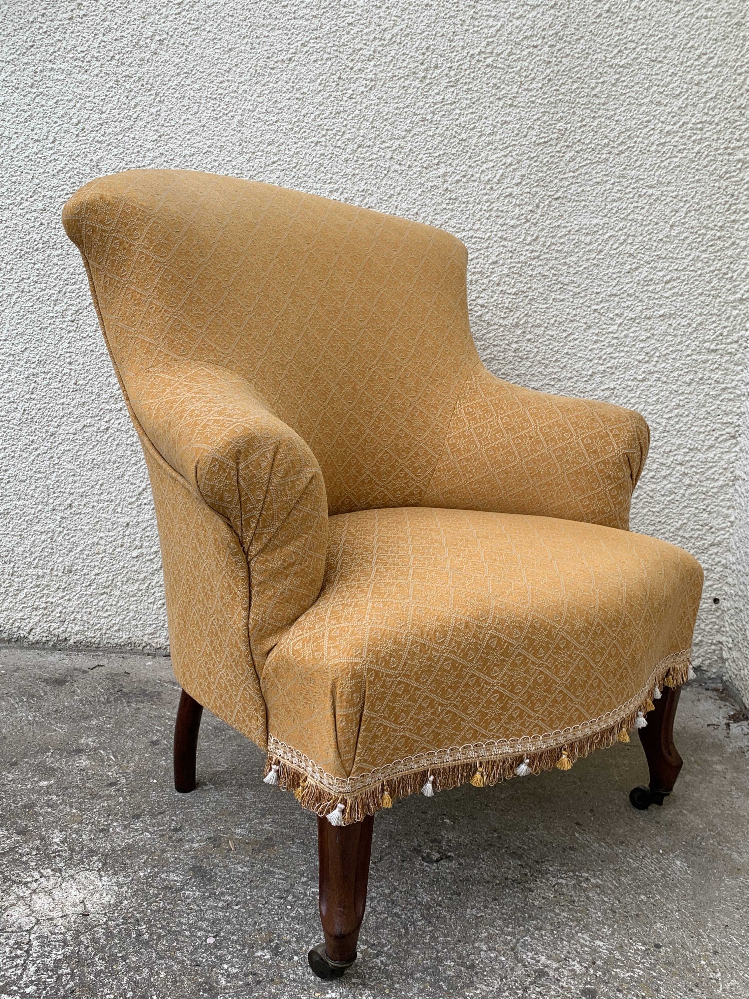 Toad armchair style Napoleon III fringe pompoms