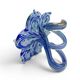 pair of flower candle holders made of glass handcrafted in Italy