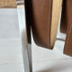 Vintage chrome steel and leather magazine rack – 1970s
