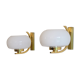 1970 brass and glass sconces pair