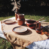 Set of 4 dessert plates in Grès du Marais