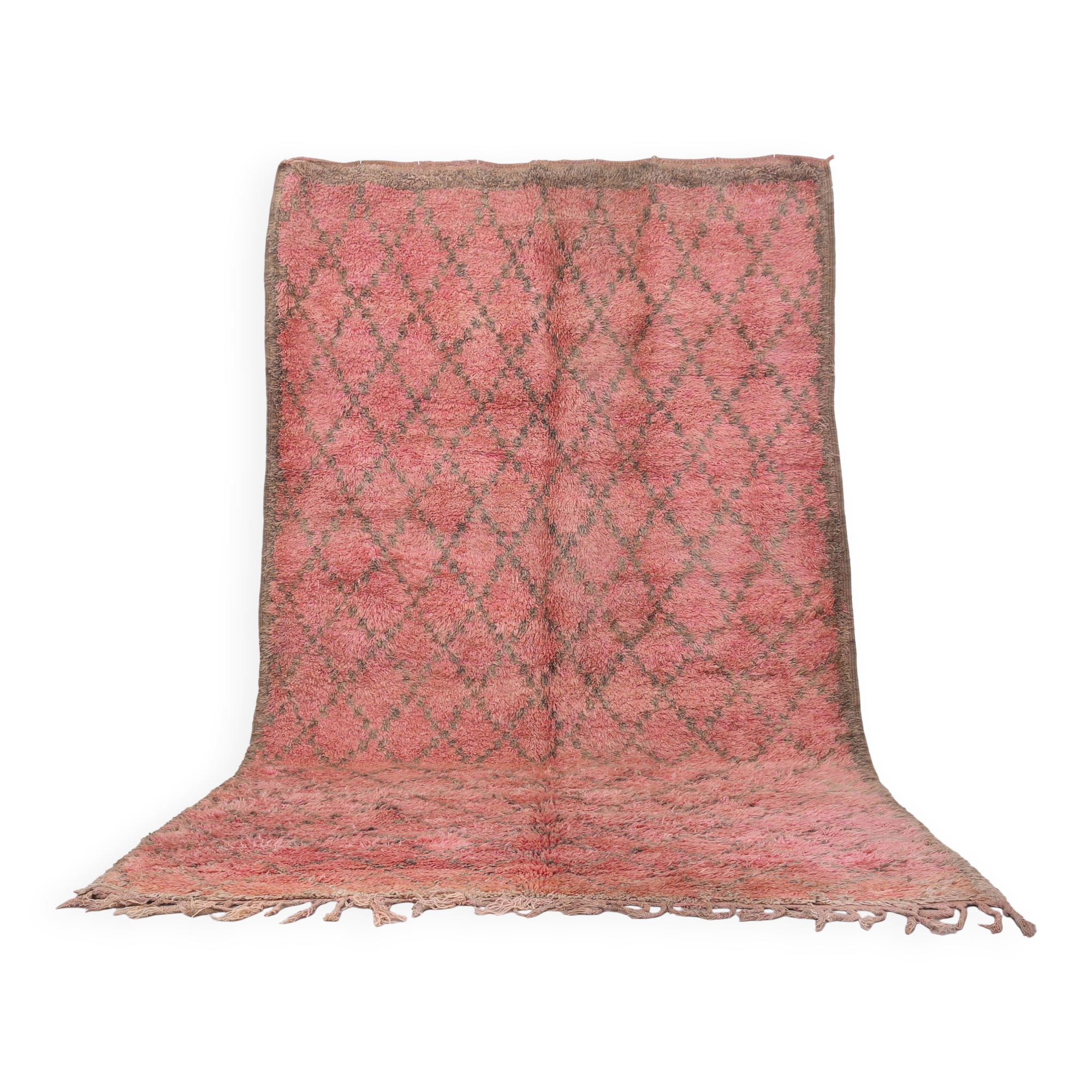 Pink Vintage Moroccan Rug 204 x 340 cm - Berber Wool Rug - Handmade Rug Boh