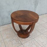 Art Deco pedestal table walnut side table