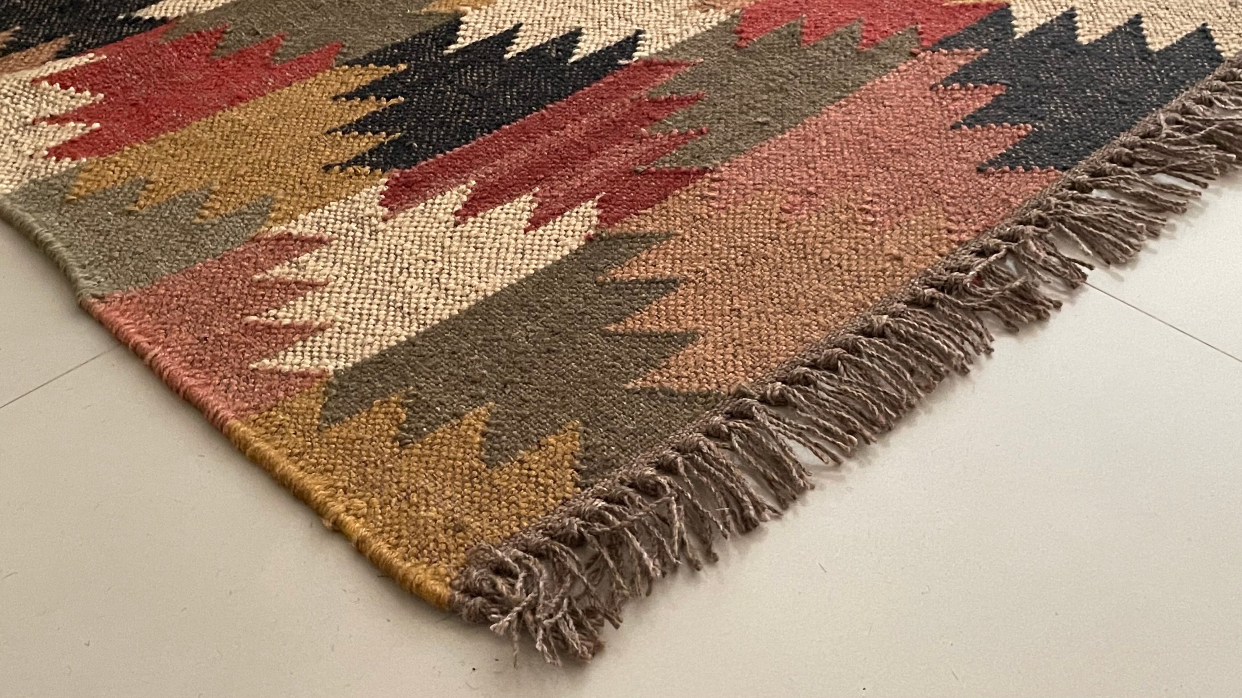 Hand woven jute and cotton floor runner 75x180 cm