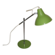 Green desk lamp with an arm from the 1970s.