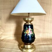 Lamp from the early 1900s, fabric cable, cotton shade.
