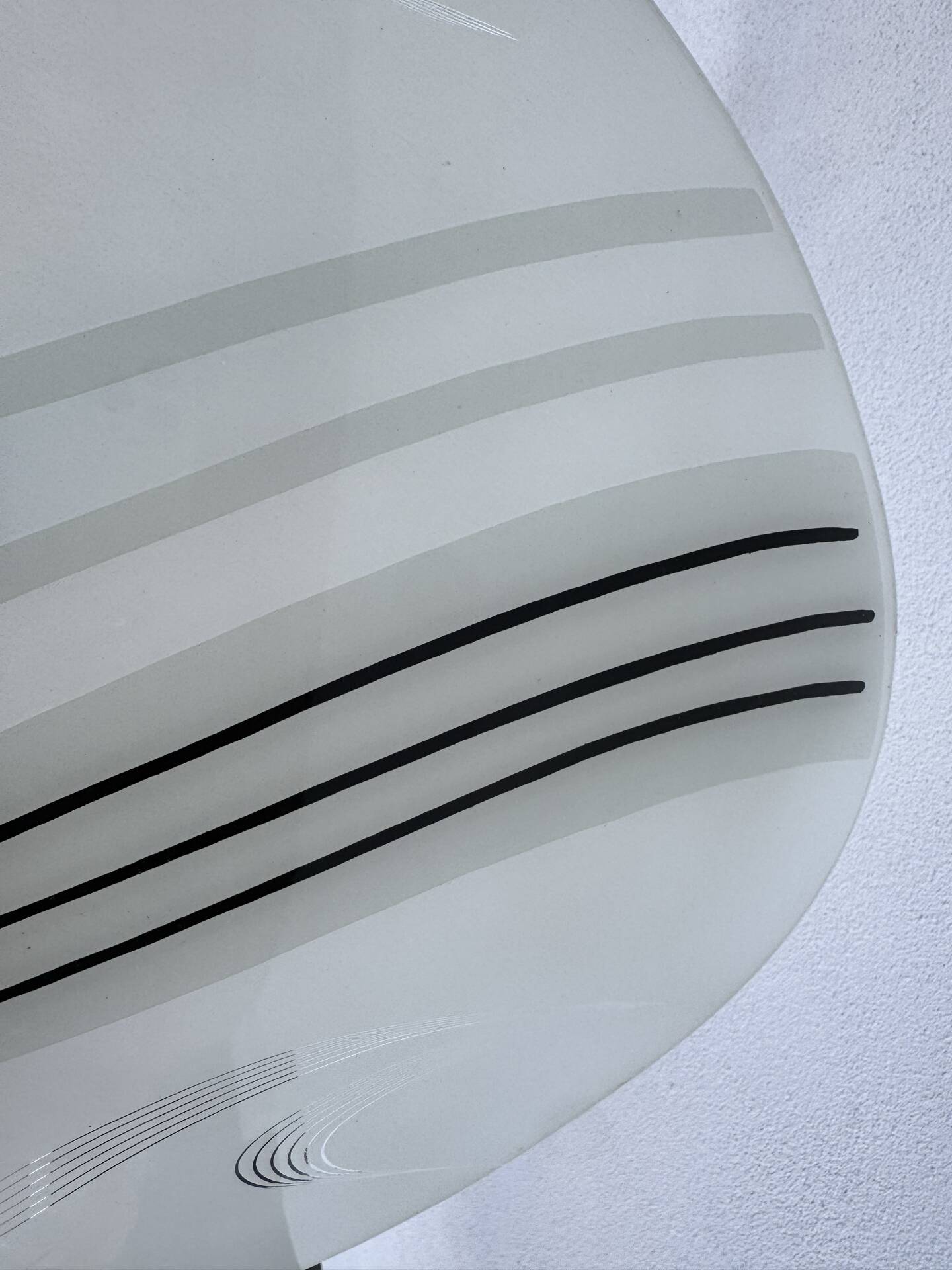 Screen-printed glass pendant from the 1960s