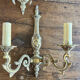 Paire d’appliques double feu anciennes en bronze- art nouveau