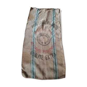Sac en toile de jute pois cassés du nord années 50