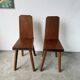 Paire de chaises brutaliste en chêne 1950