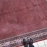 Handmade indian indian vintage rug 204cm x 252cm 1970s