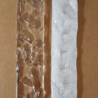 Transparent and hammered strips “listelli ” murano glass chandelier