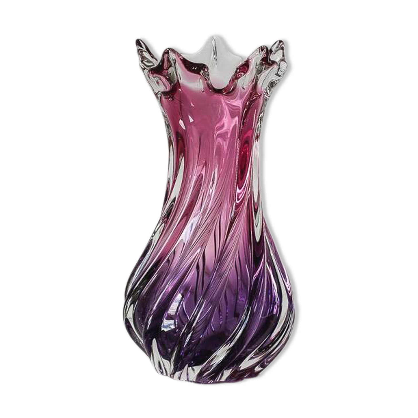 Purple blown glass vase