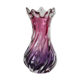 Purple blown glass vase