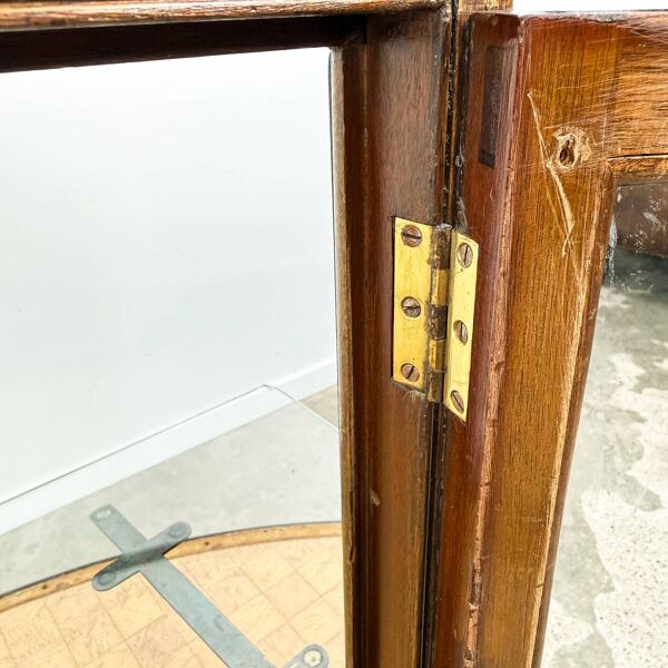 Vitrine en verre courbé antique – Vitrine en bois – Début du 20e siècle