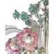 Ornate Venetian Pink and Green Floreal Murano Glass Chandelier