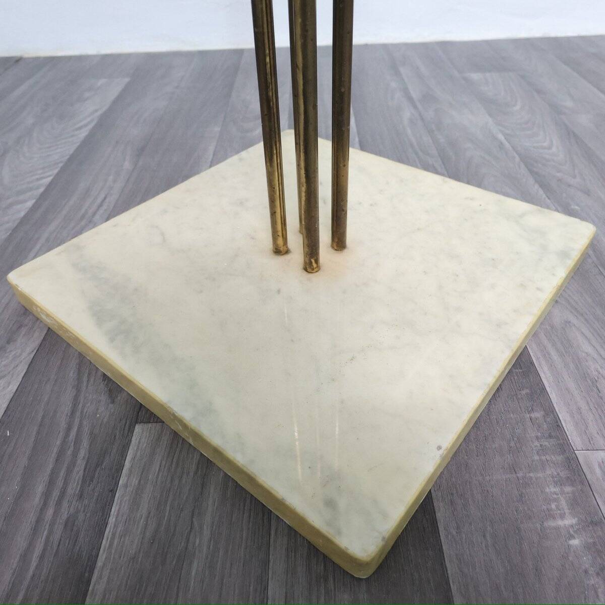 Modern Marble and Brass Coat Rack by Renato Zevi for Metalarte, 1970s