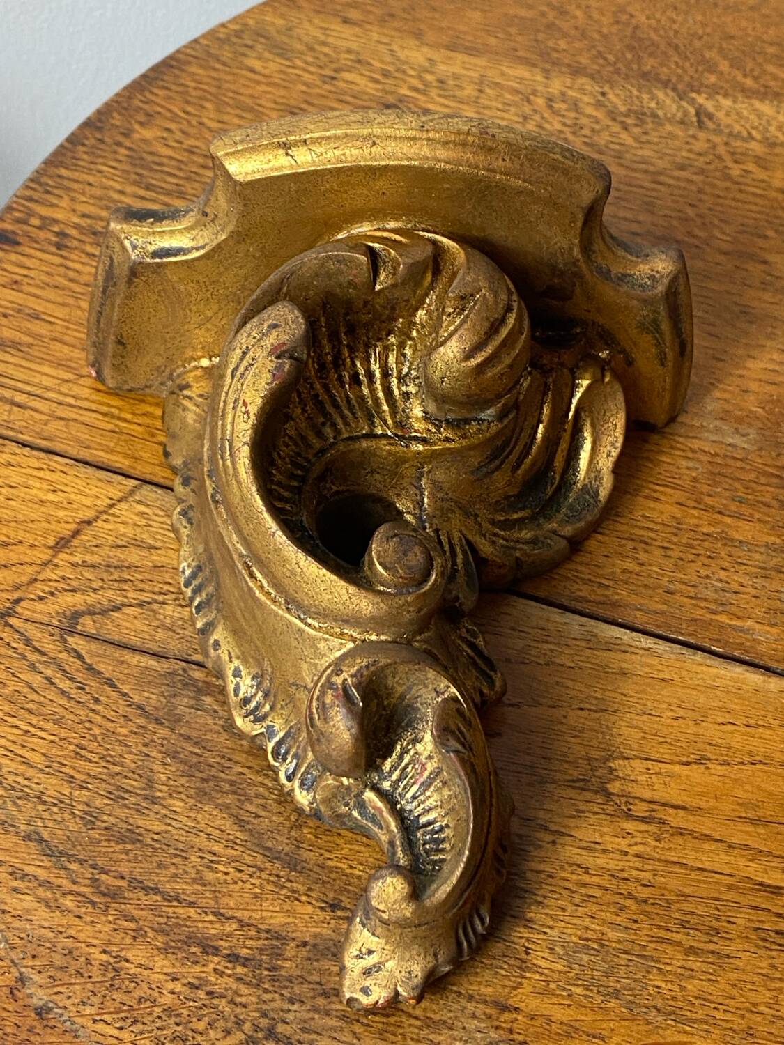 Pair of gilded wood wall consoles