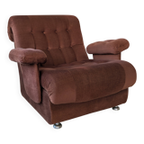 Fauteuil space age,en velours côtelé des années 70