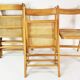 Set of folding chairs with raffia, Germany, 1980s.