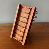 Teak and copper letter range signed "ESA Made in Denmark of Siam Teak"