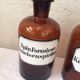 Lot of two bottles of apothecary, pharmacy collection, amber thick glass