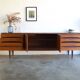 Symmetrical Danish teak sideboard 221cm