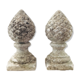 Pair of stone pine cones