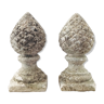 Pair of stone pine cones