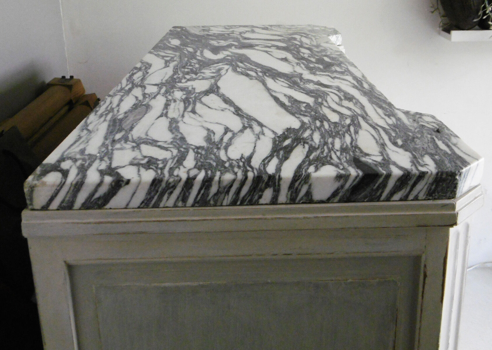 Art deco wood and marble sideboard