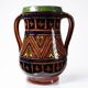 Large Moroccan vase from Safi, polychrome terracotta with two handles, from the 1950s to 1970s.