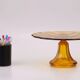 Art Deco amber glass cake stand - Luxval style from the 1930s