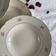 6 antique cream and gold earthenware deep plates by Villeroy and Boch.