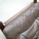 Scandinavian armchair and ottoman Siesta in brown leather by Ingmar Relling for Westnofa editions