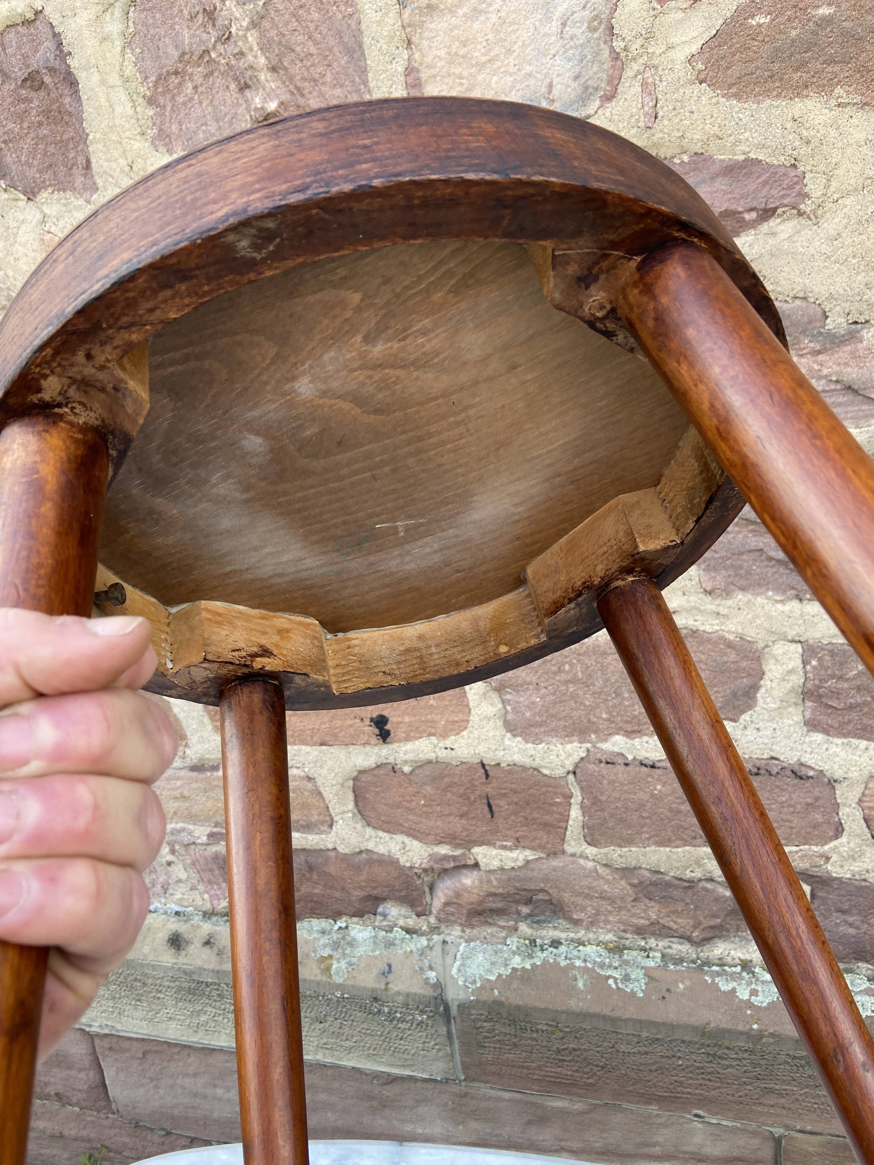 vintage Baumann Scandinavian stool, French stool chic 1980