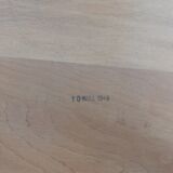 Round Art Deco table in walnut veneer – 1948